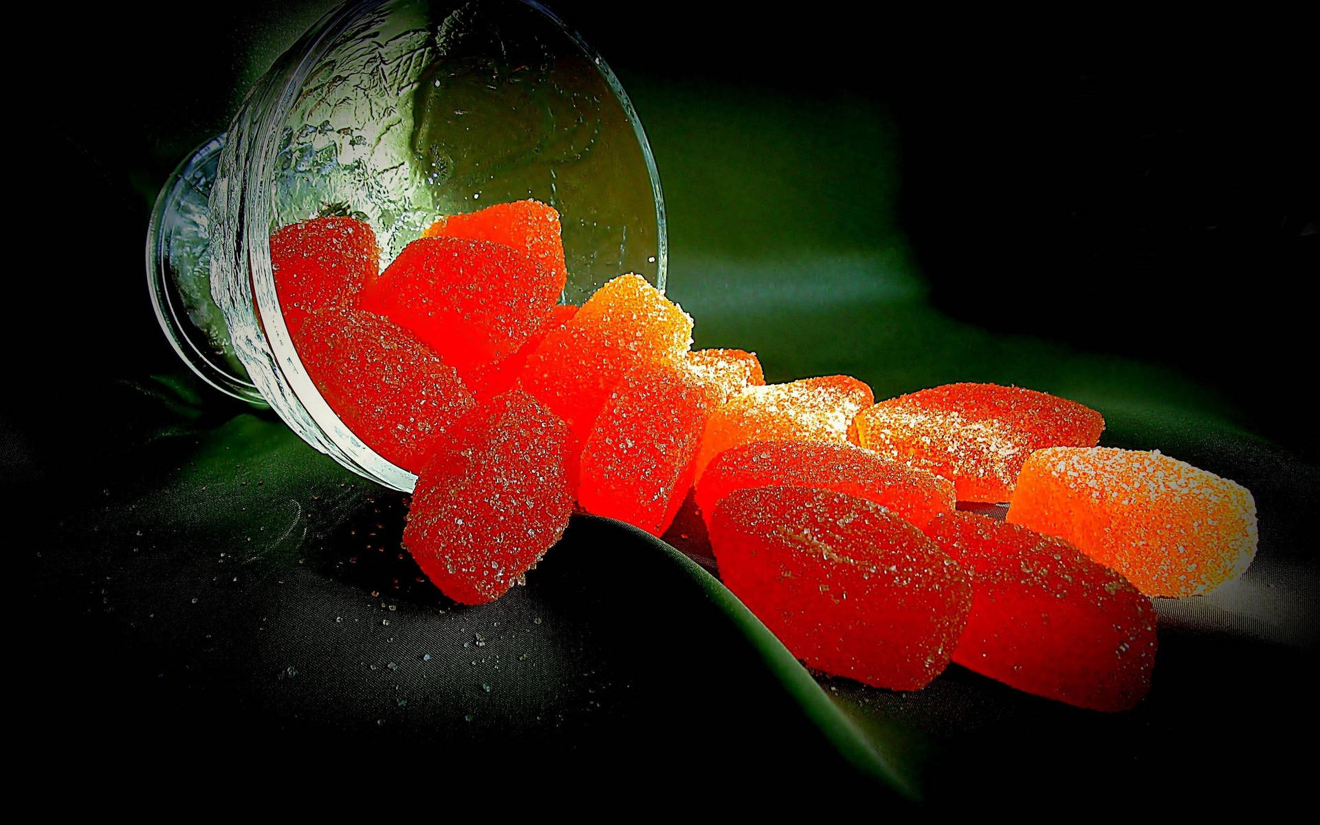 Vibrant Sugar-coated Jelly Treats Background