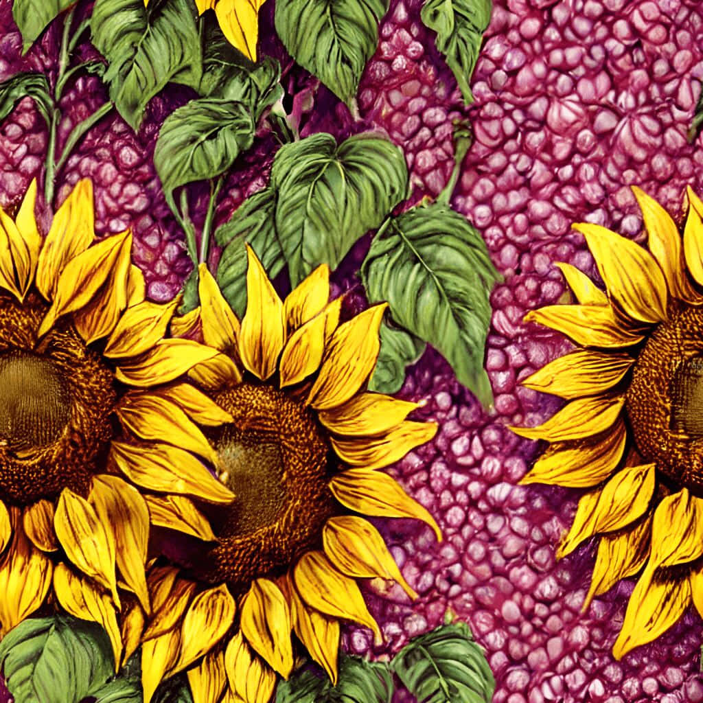 Vibrant Sunflowerson Purple Backdrop.jpg Background