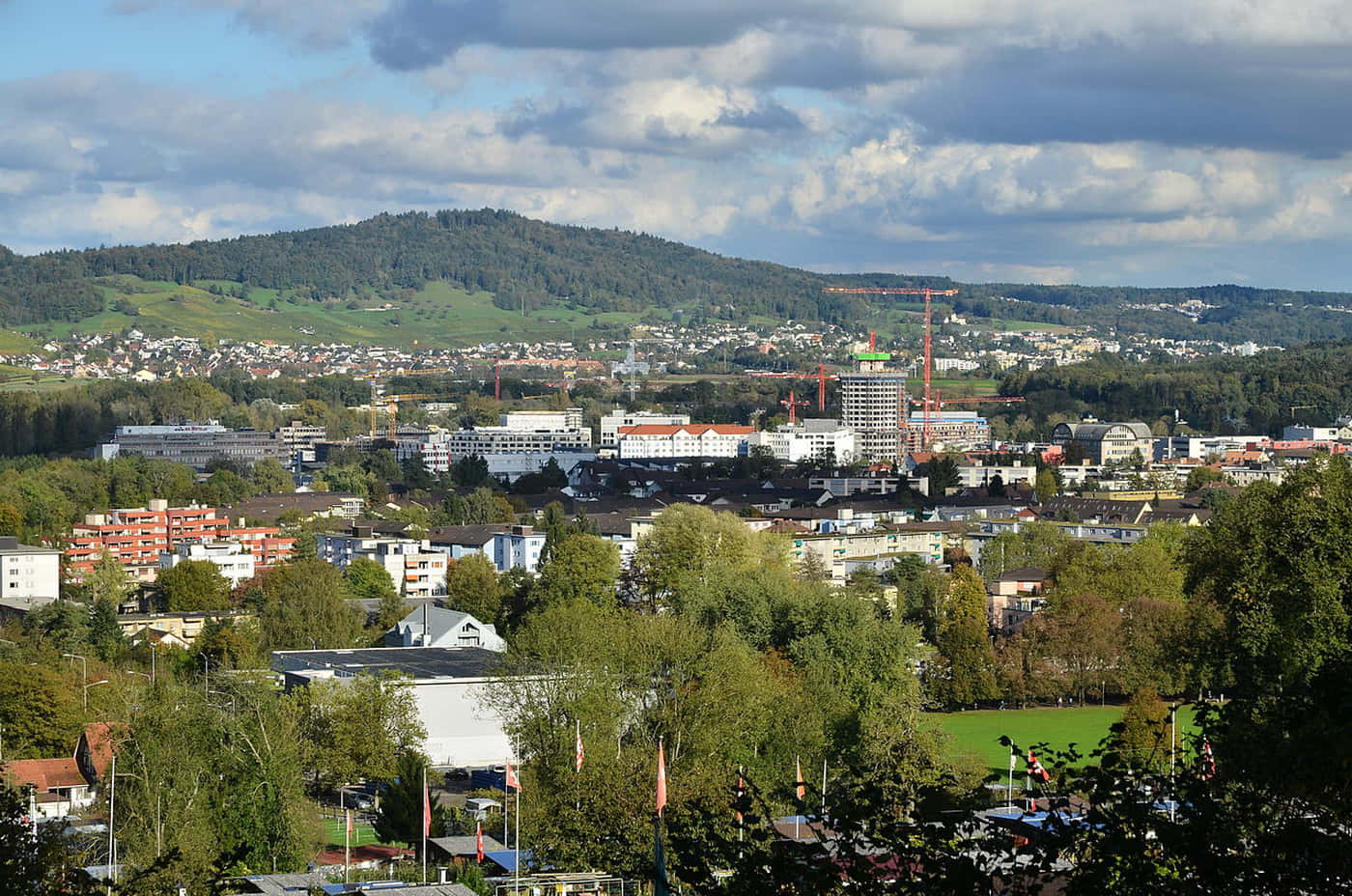 Vibrant Sunset Over Dietikon Background