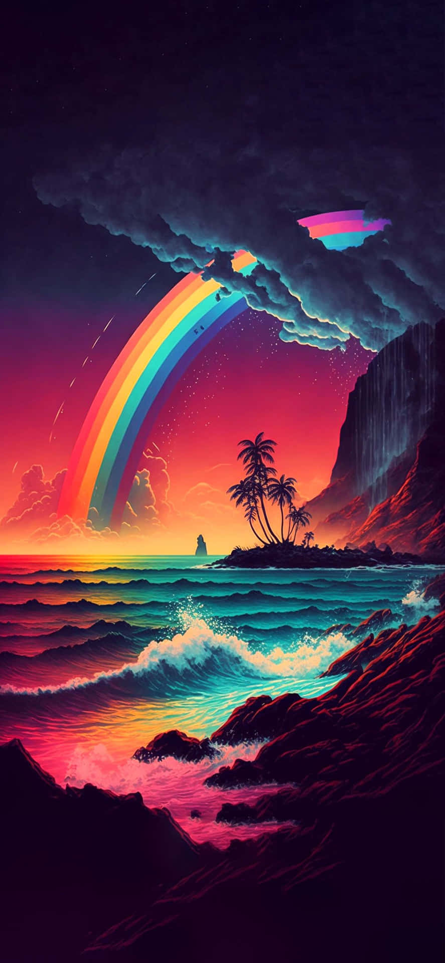 Vibrant_ Sunset_ Sci Fi_ Landscape Background