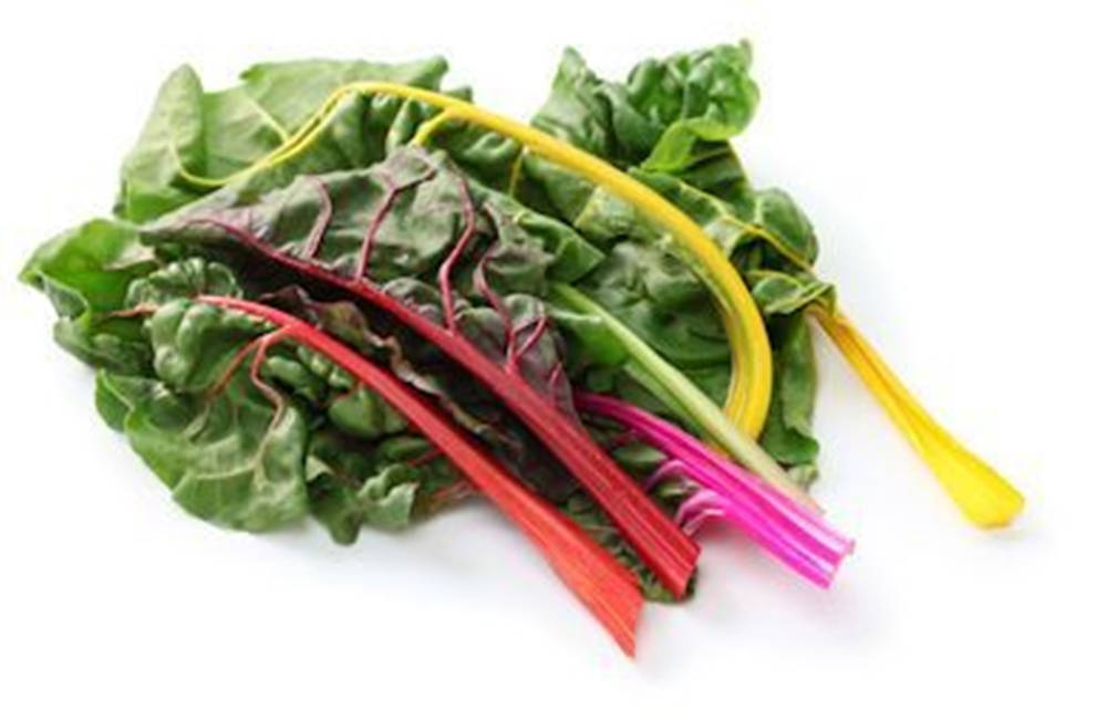 Vibrant Swiss Chard On A White Background Background