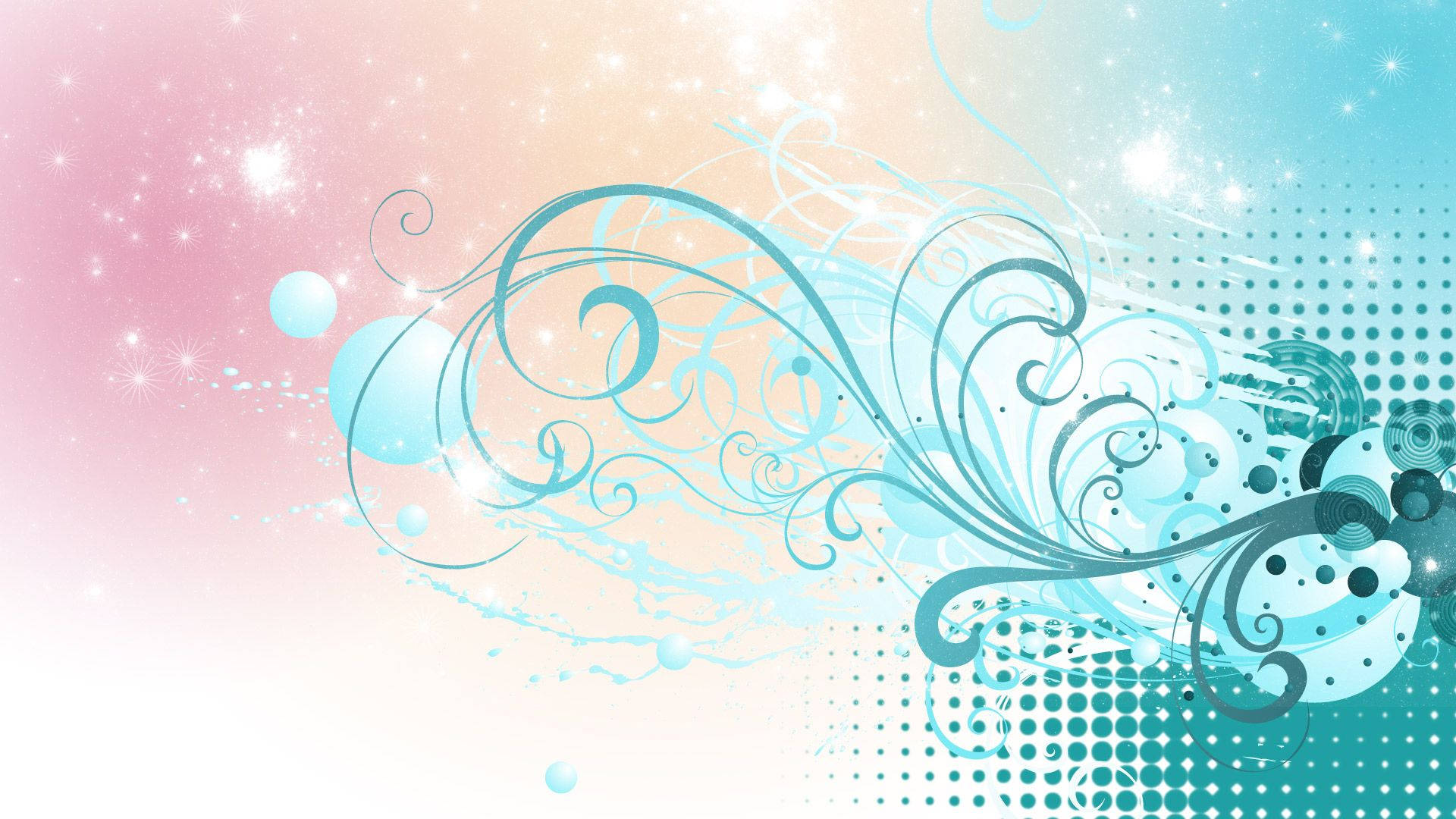 Vibrant Teal Floral Background Background