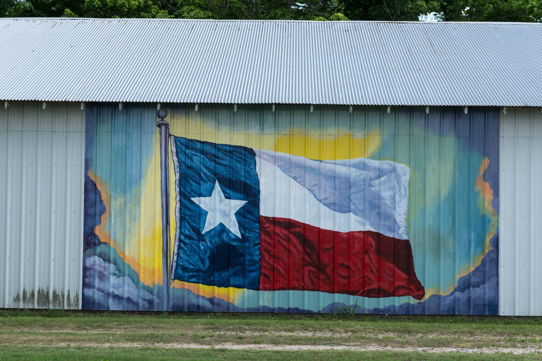 Vibrant Texas Flag Mural Art