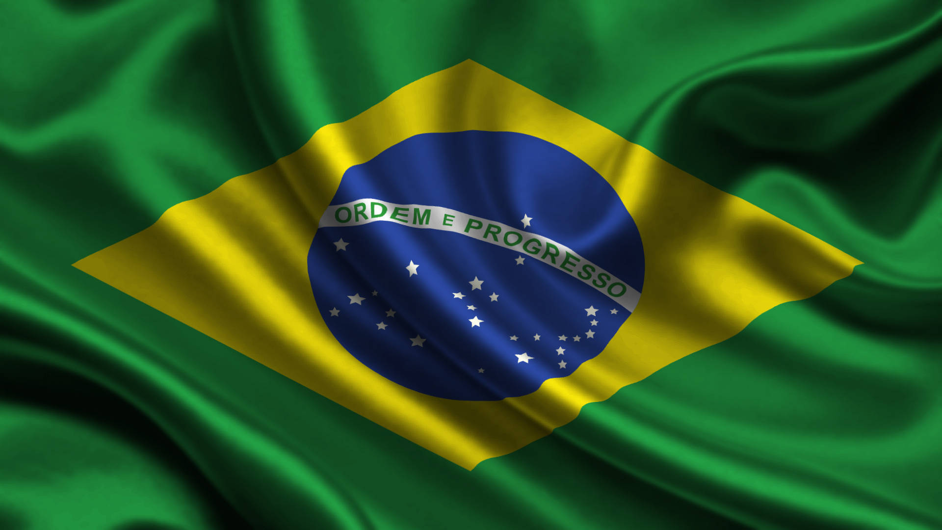 Vibrant Textile Detailing Of Brazil Flag Background