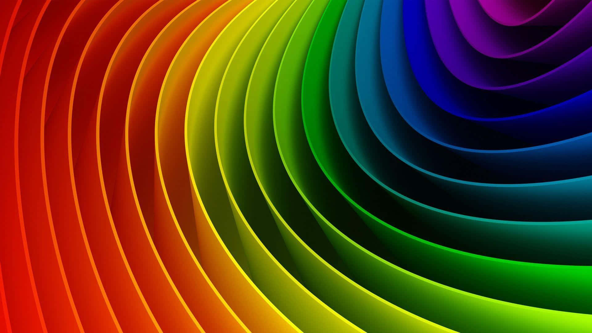 Vibrant Twists Of Colour: A Rainbow Spiral Journey Background