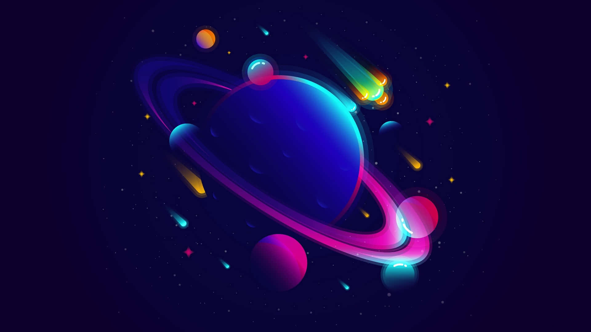 Vibrant Universe With Kurzgesagt Bird Background