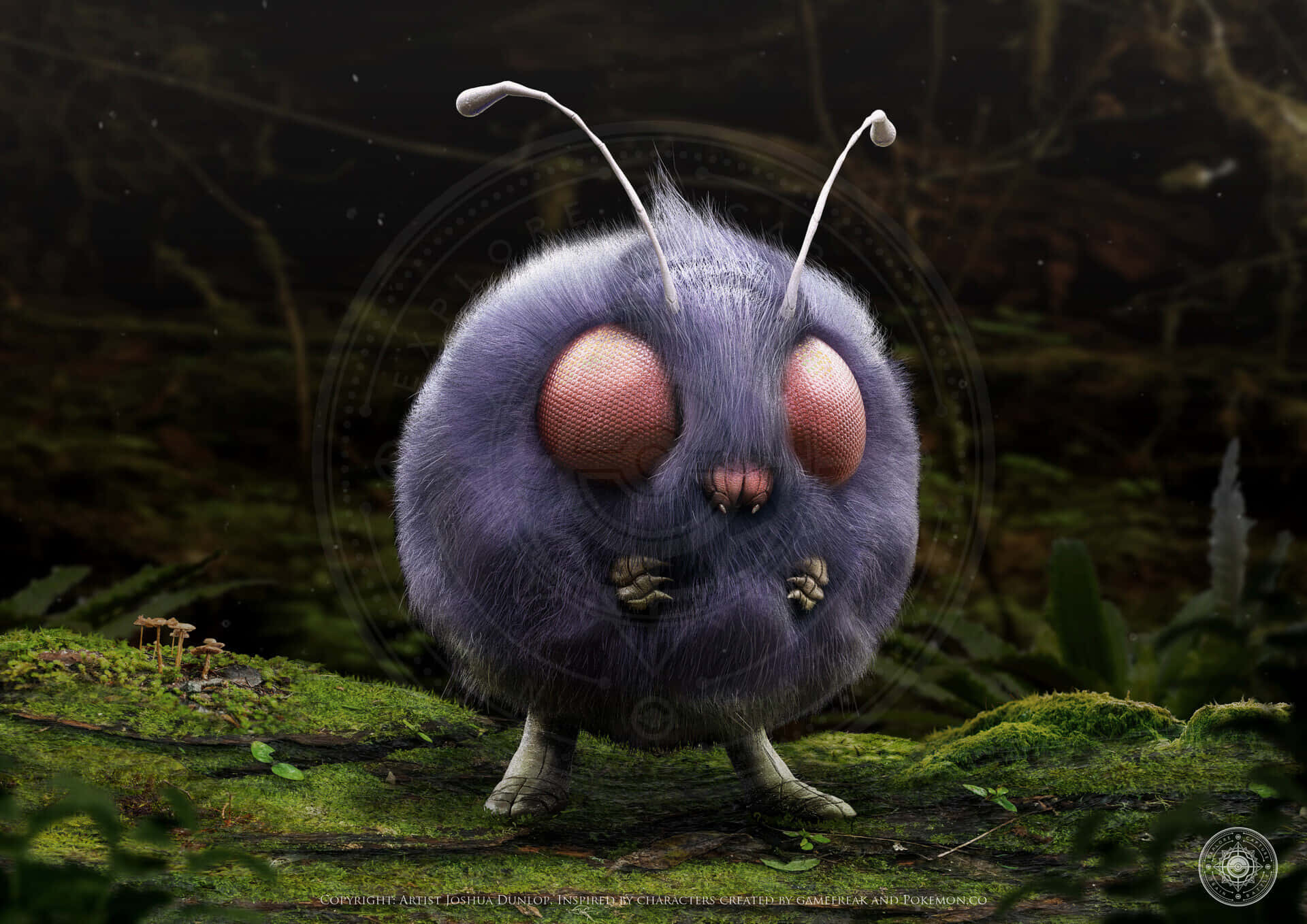 Vibrant Venonat - The Charming Puffy Pokemon Background