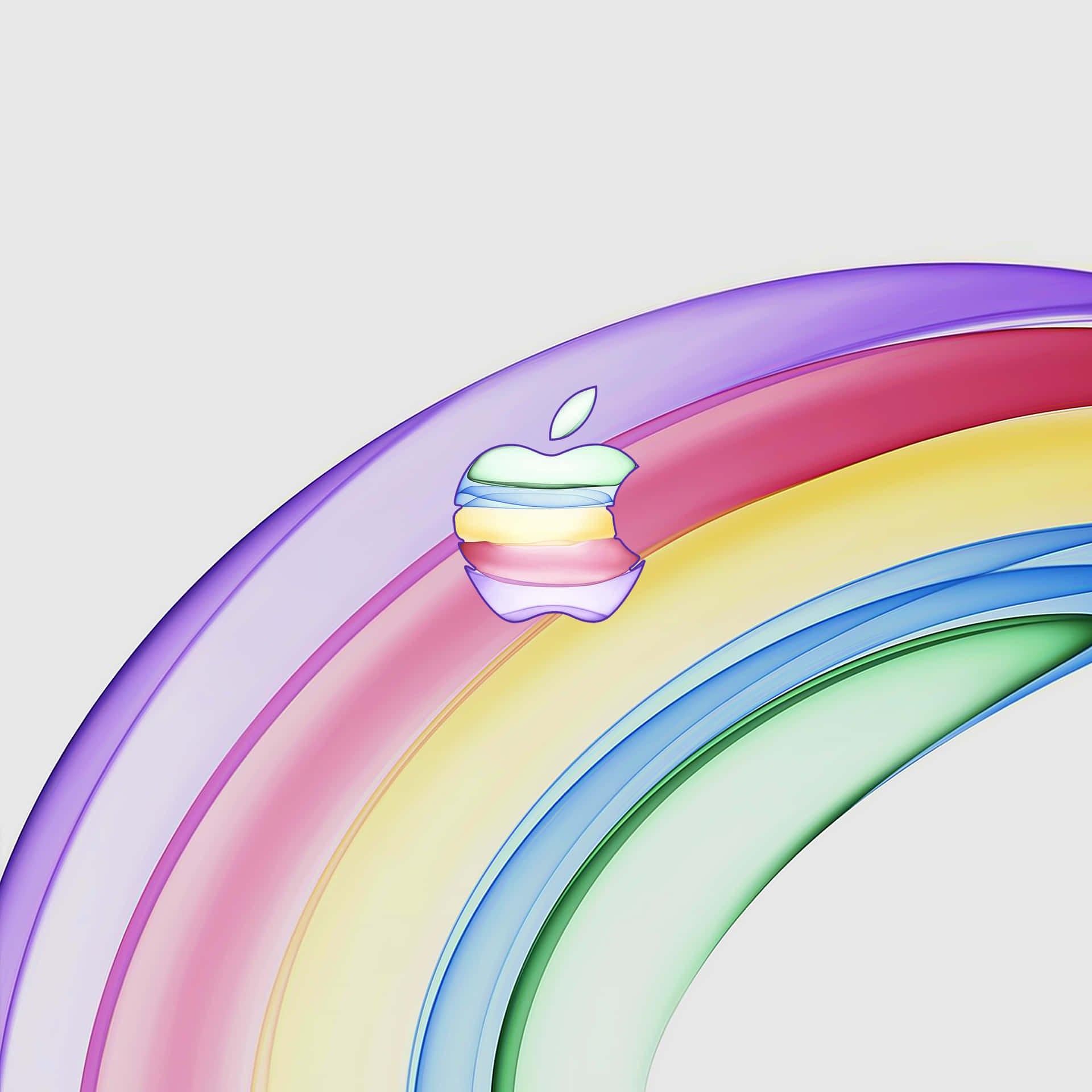 Vibrant White Rainbow In The Sky Background