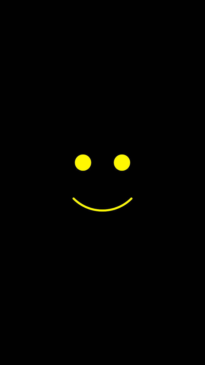 Vibrant Yellow Smiley Avatar Cartoon On Iphone Background