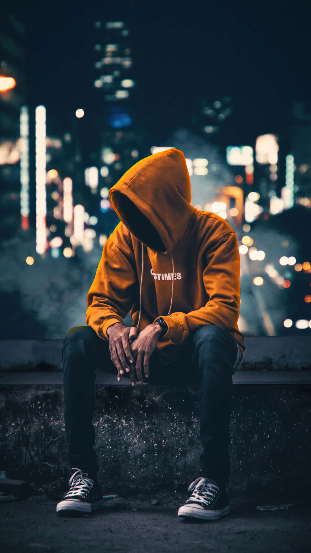 Vibrant Yet Melancholic - Cool Sad Boy In Yellow Hoodie Background