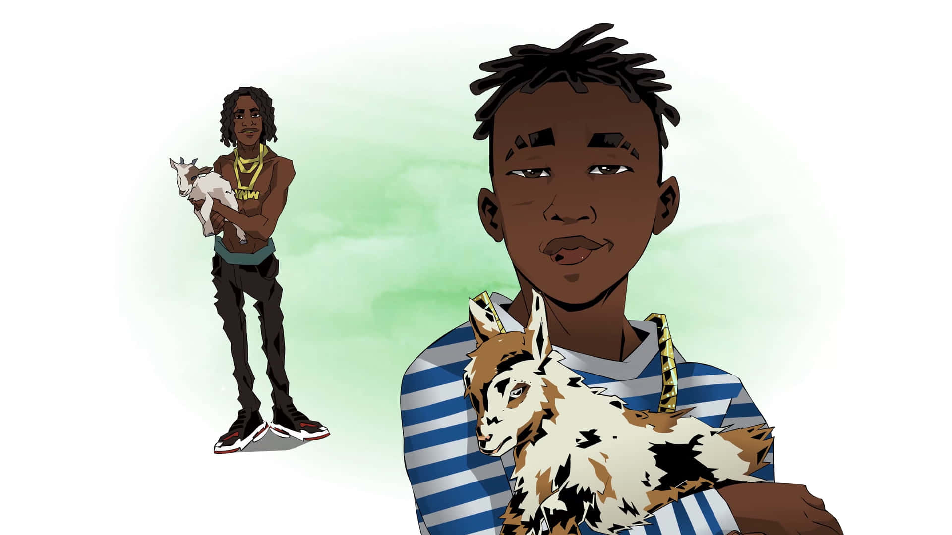 Vibrant Ynw Melly Cartoon Art Background