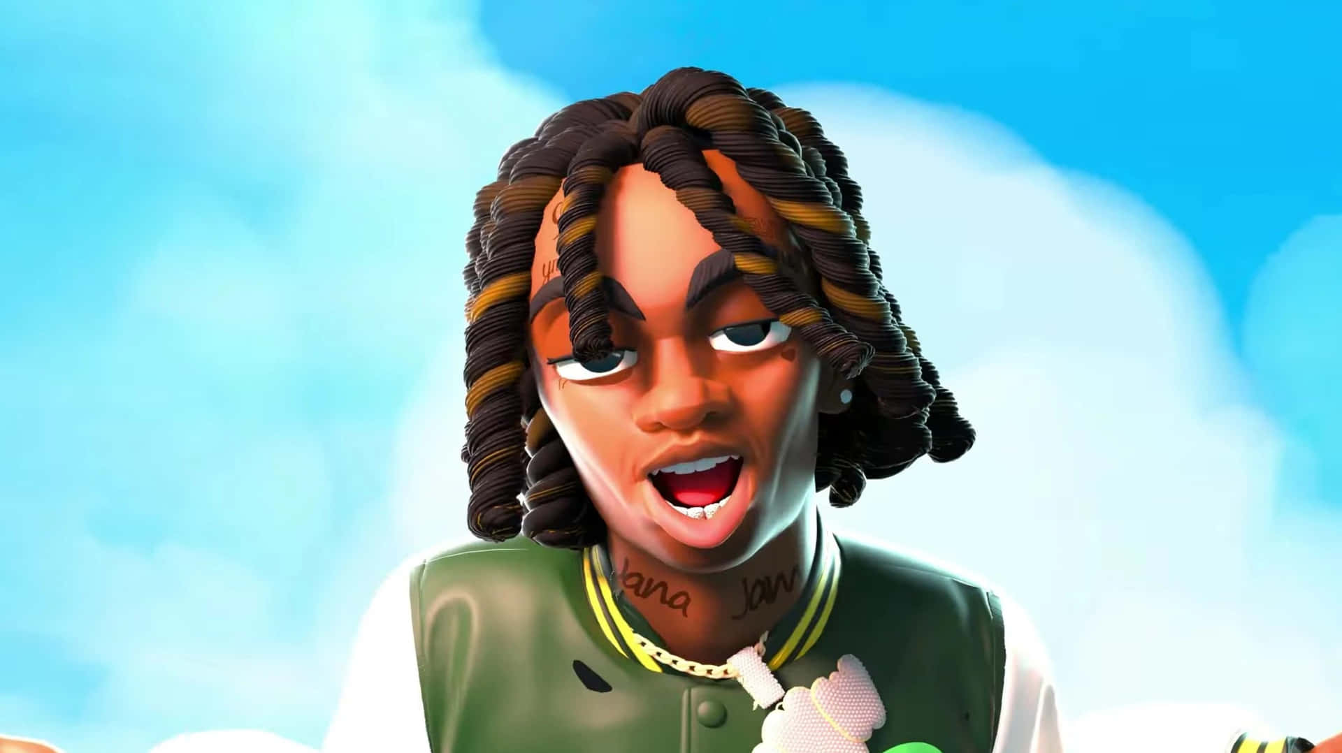Vibrant Ynw Melly Cartoon Artwork Background