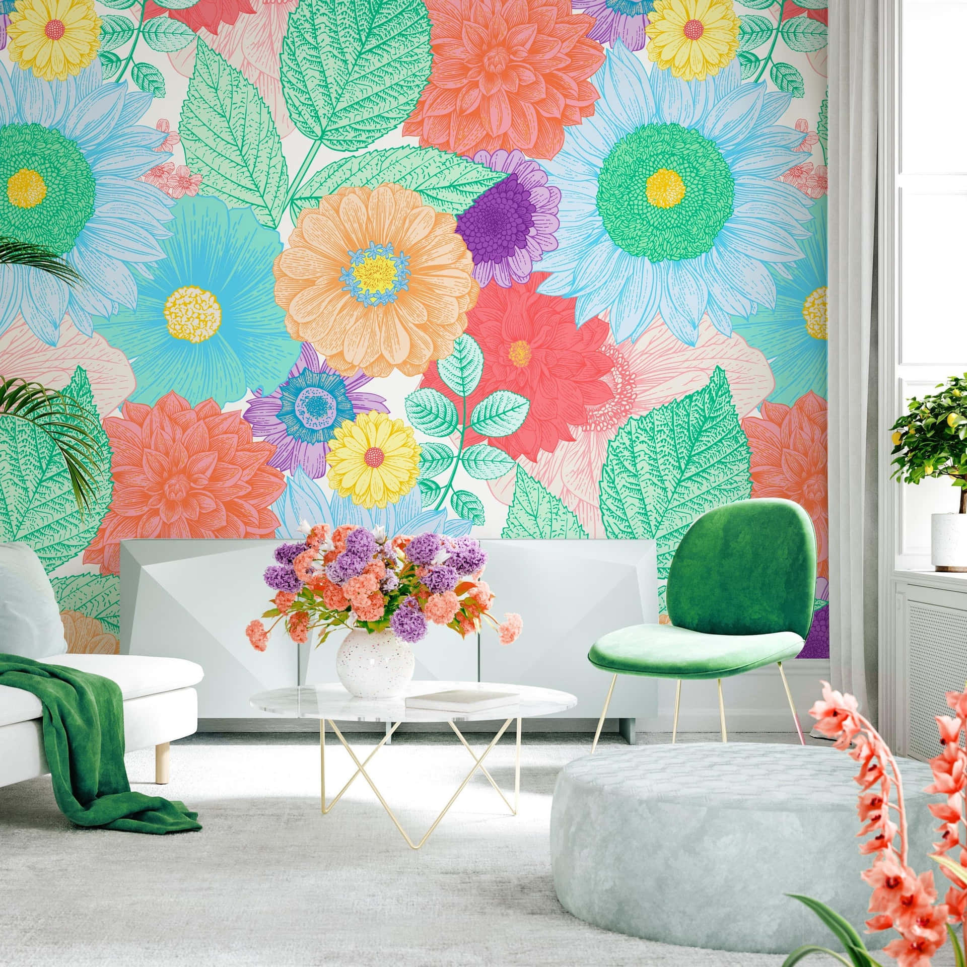 Vibrant Zesty Floral Wall Accent