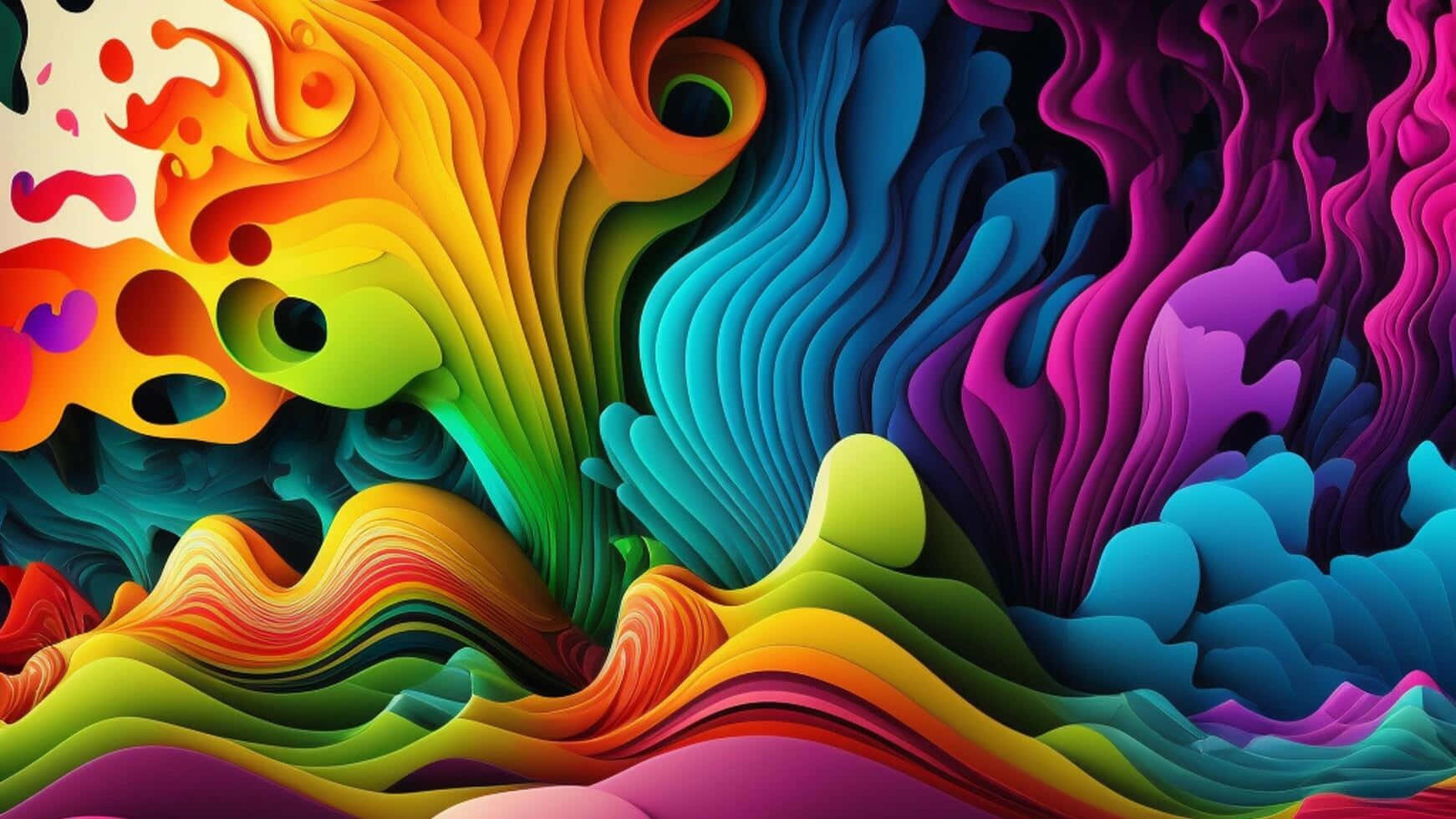 Vibrant3 D Wave Artwork Background