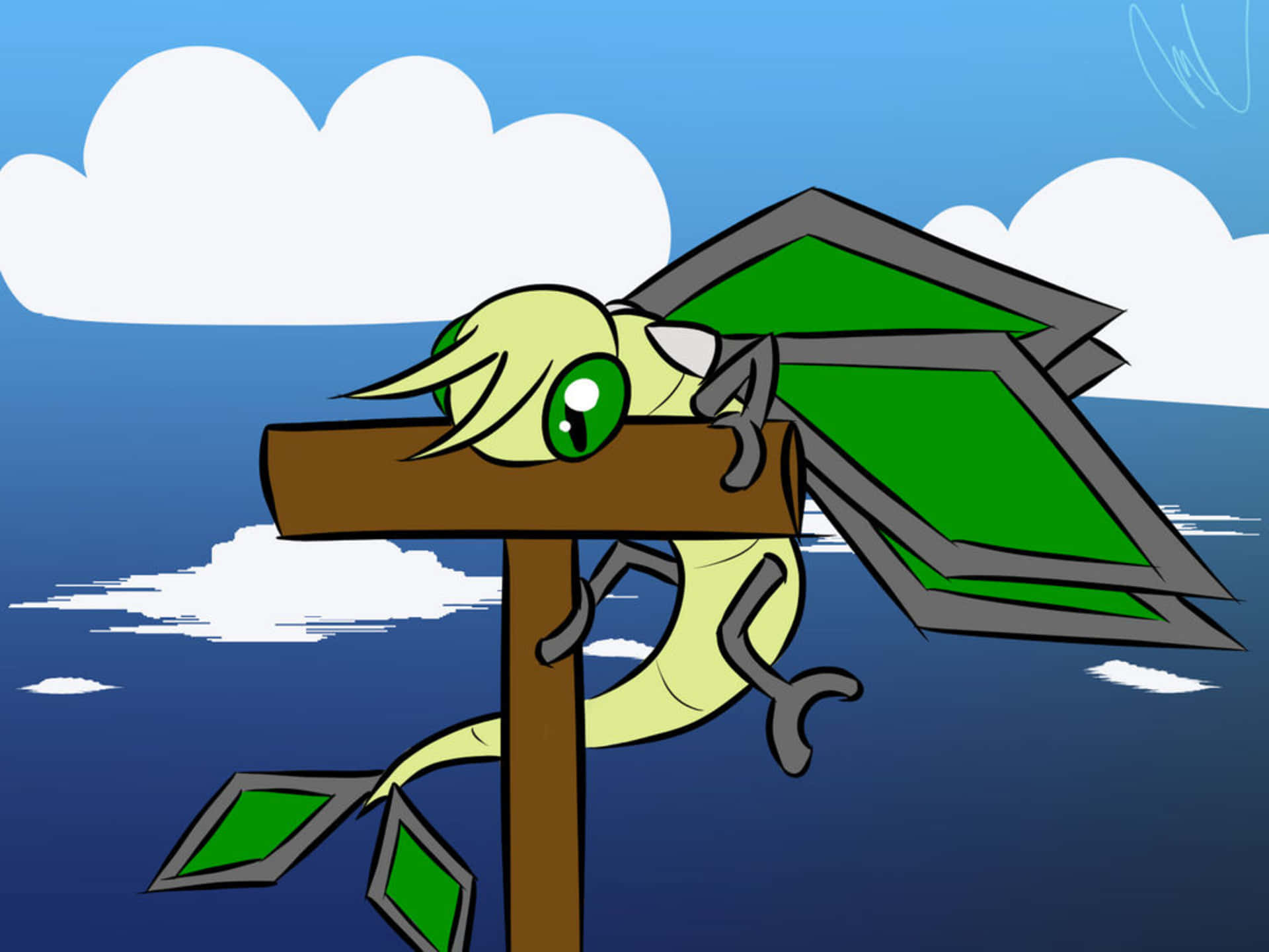 Vibrava Perched On Stand Background