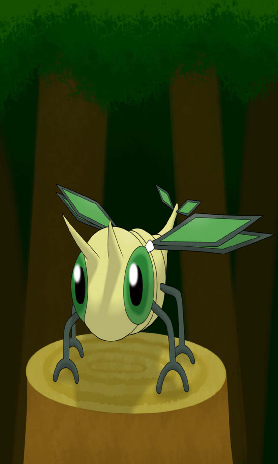Vibrava Standing On Log Background