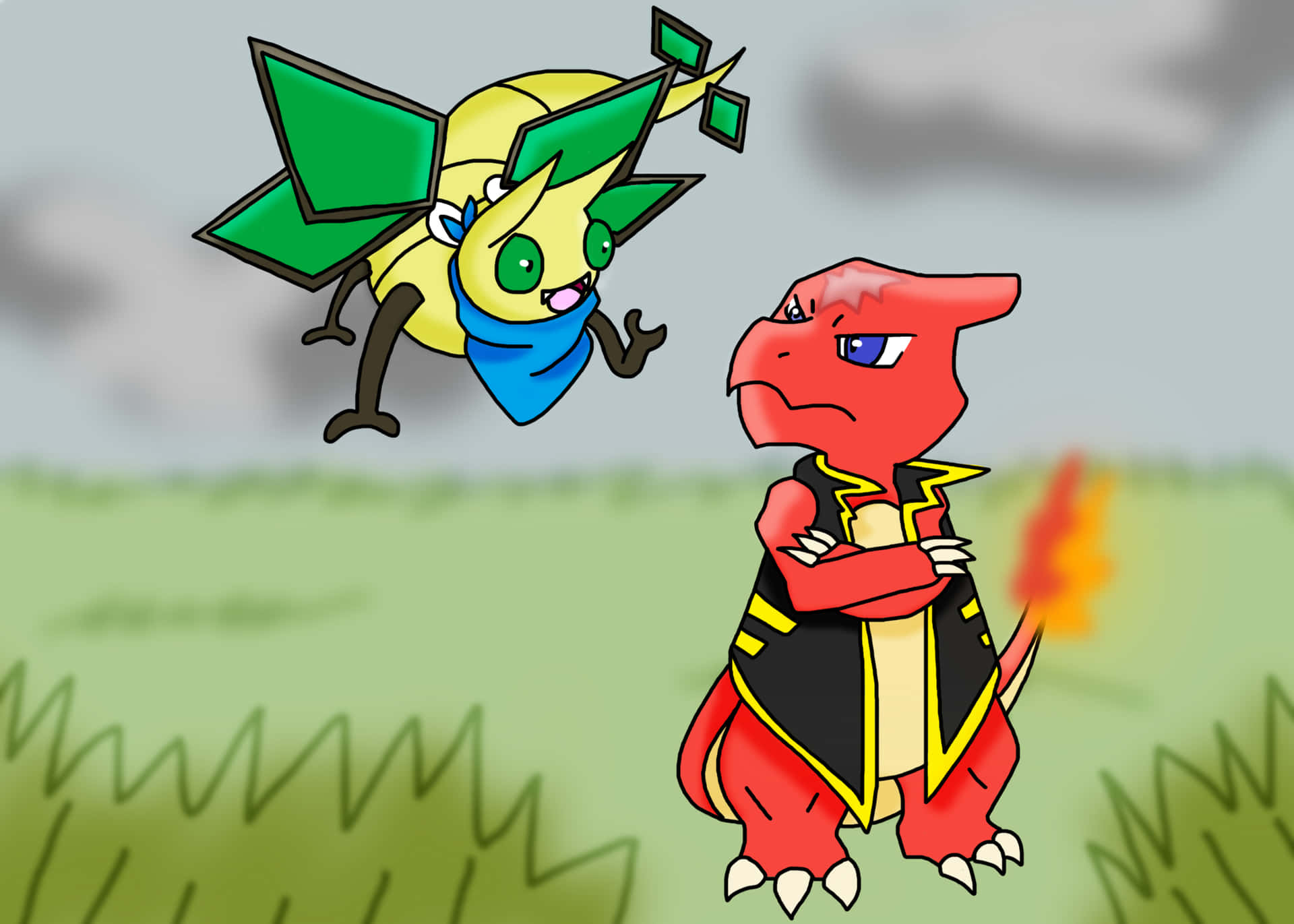 Vibrava With Charmeleon Background