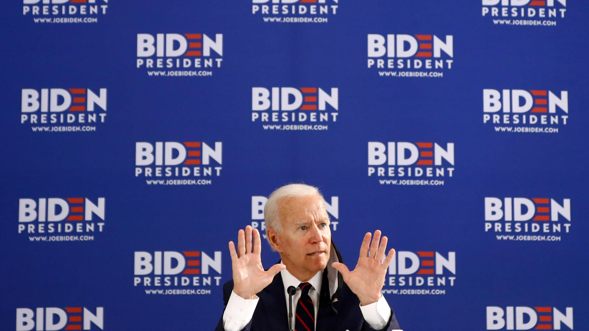 Vice President Joe Biden Delivering An Inspirational Speech Background