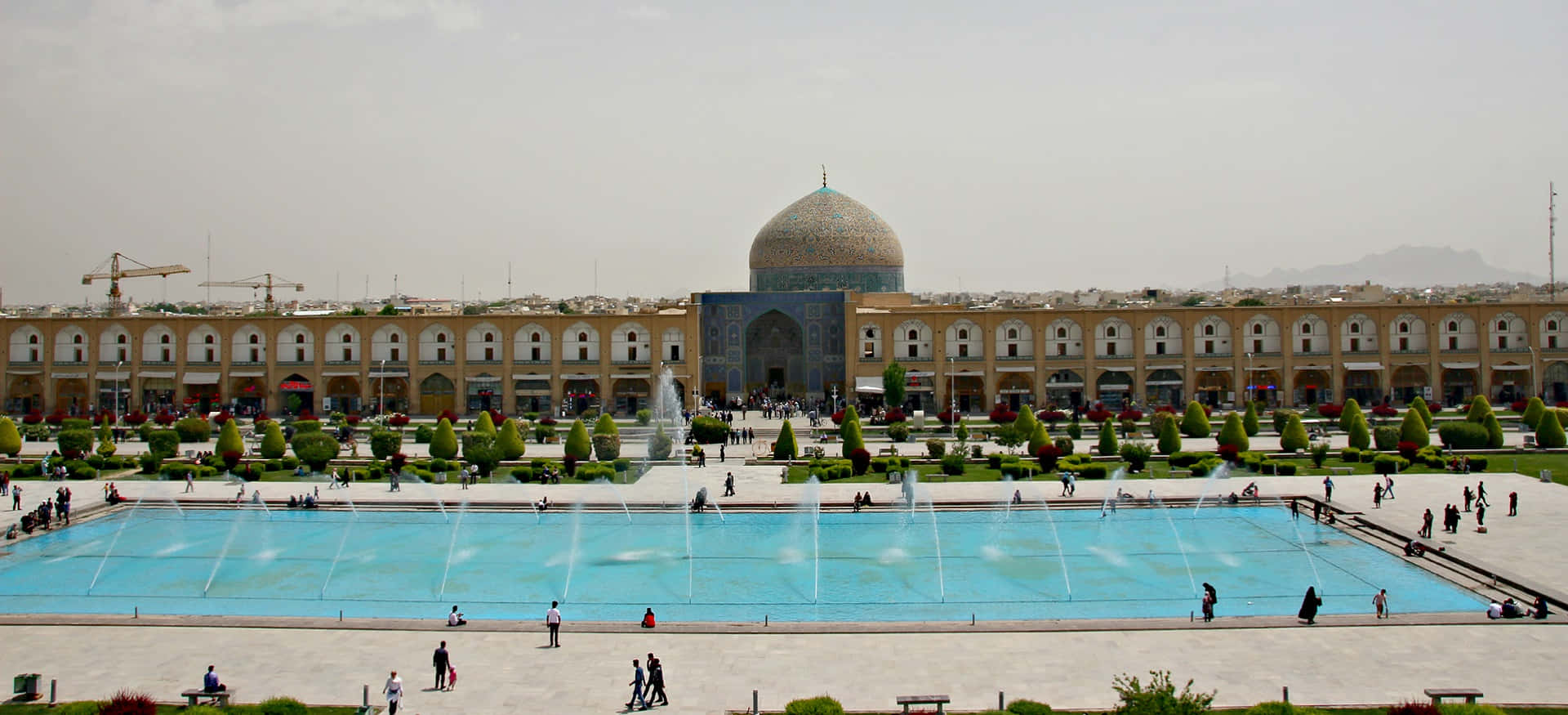 Vicinity Within Shah Mosque Background