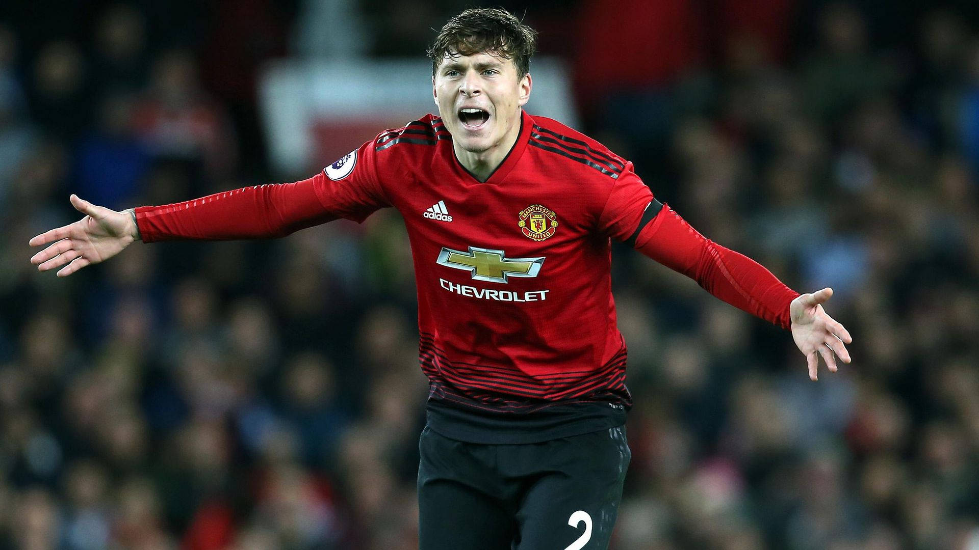 Victor Lindelof In Action For Manchester United