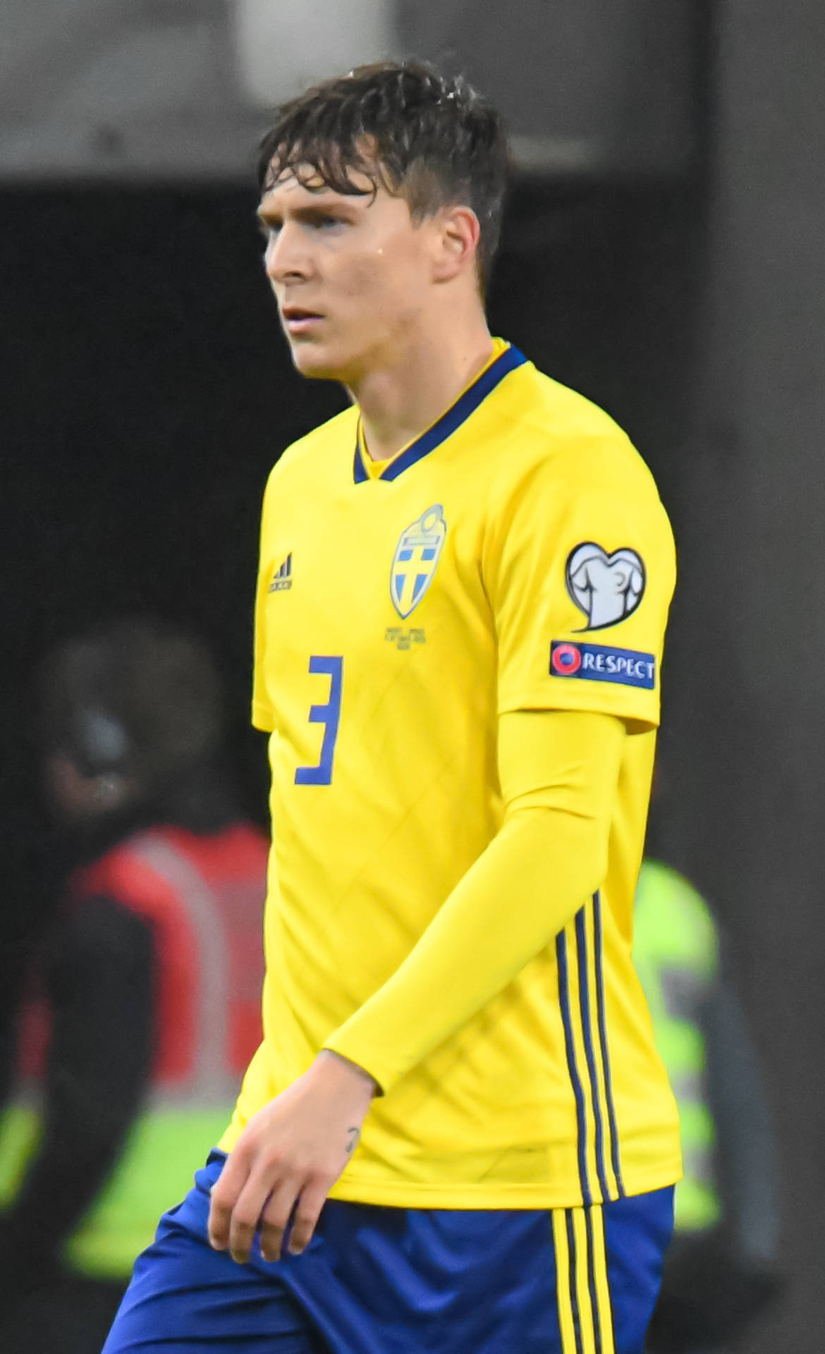 Victor Lindelof In Action On The Field