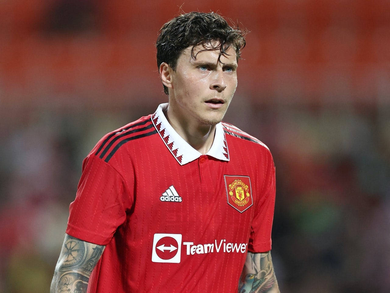 Victor Lindelof Manchester United Red Kit Background