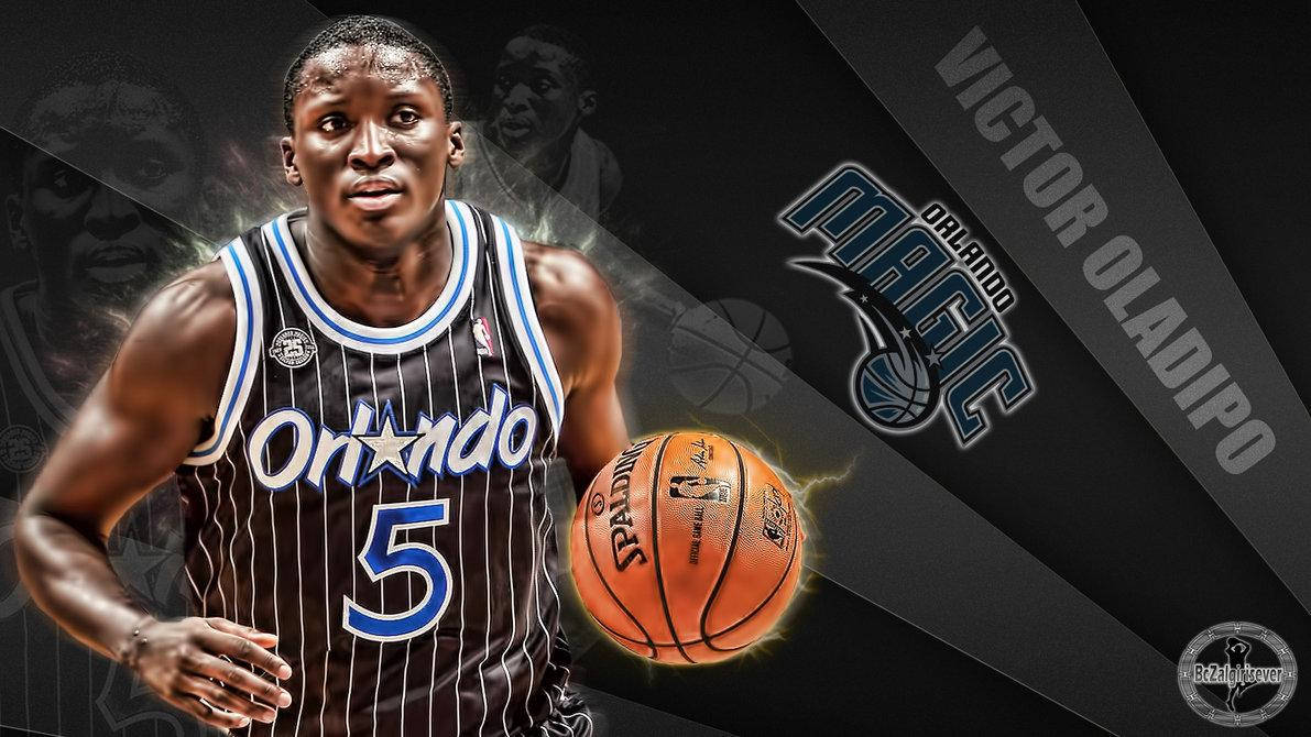 Victor Oladipo In His Orlando Team Jersey Background