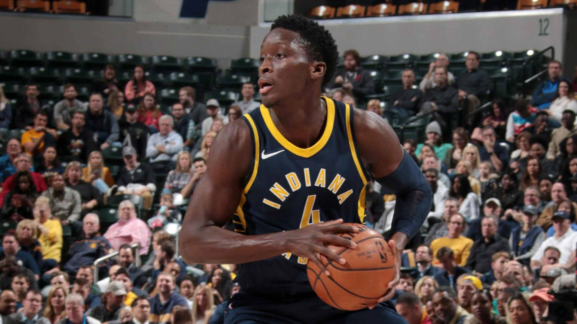 Victor Oladipo With A Courageous Look Background