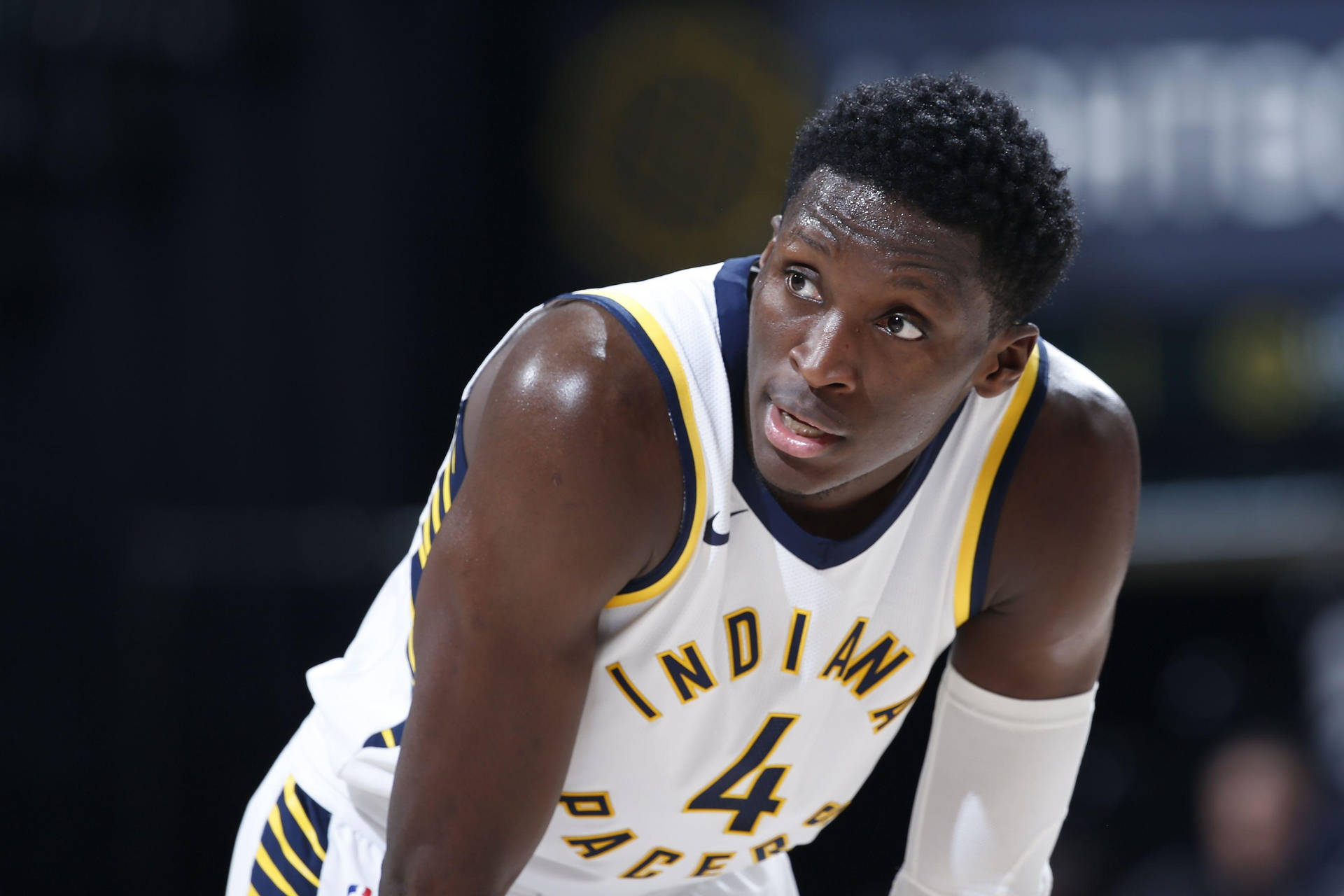 Victor Oladipo With Tired And Wet Body Background