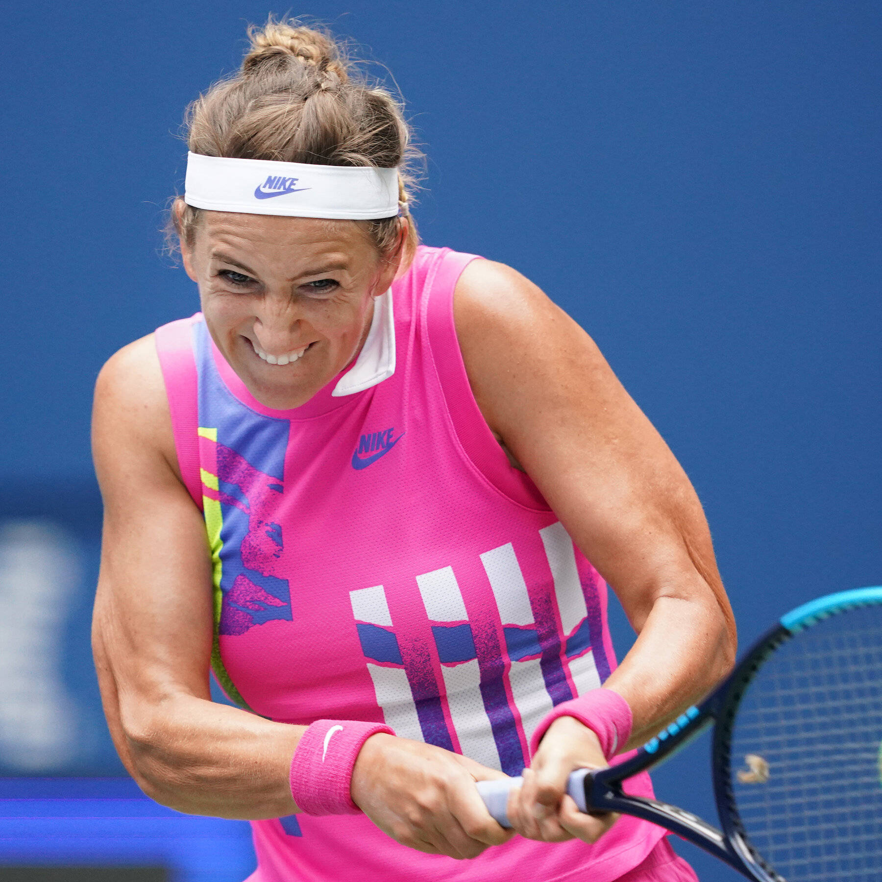 Victoria Azarenka Exerting Strength