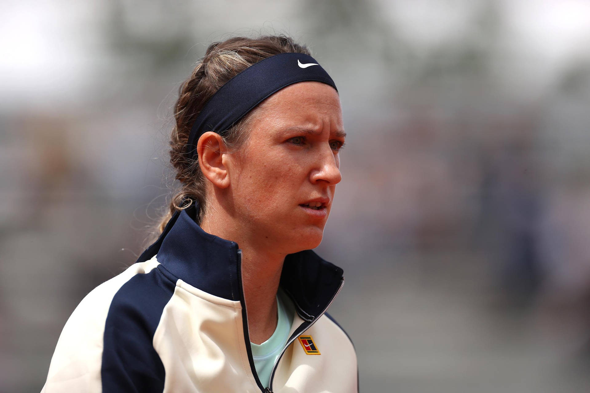 Victoria Azarenka Looks To The Side Background