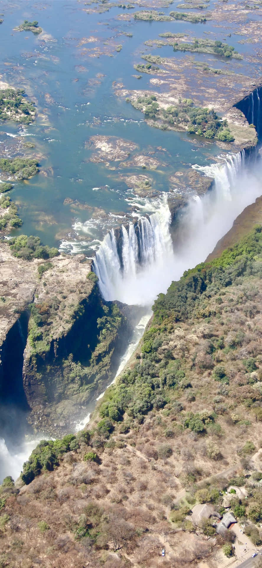 Victoria Falls Aerial View Background