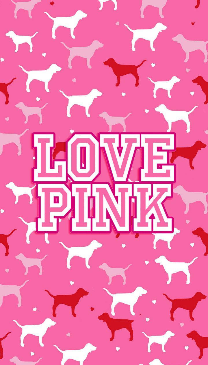 Victoria's Secret Love Pink Dog Pattern Background