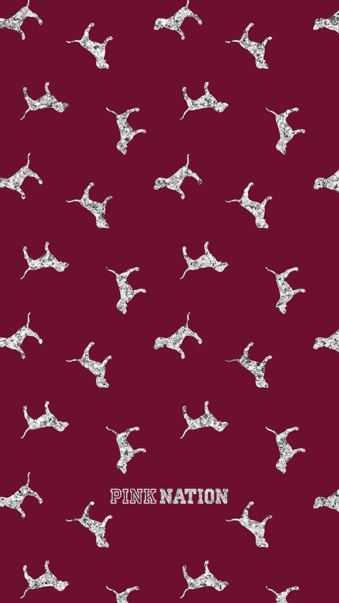 Victoria's Secret Maroon Dog Pattern Background