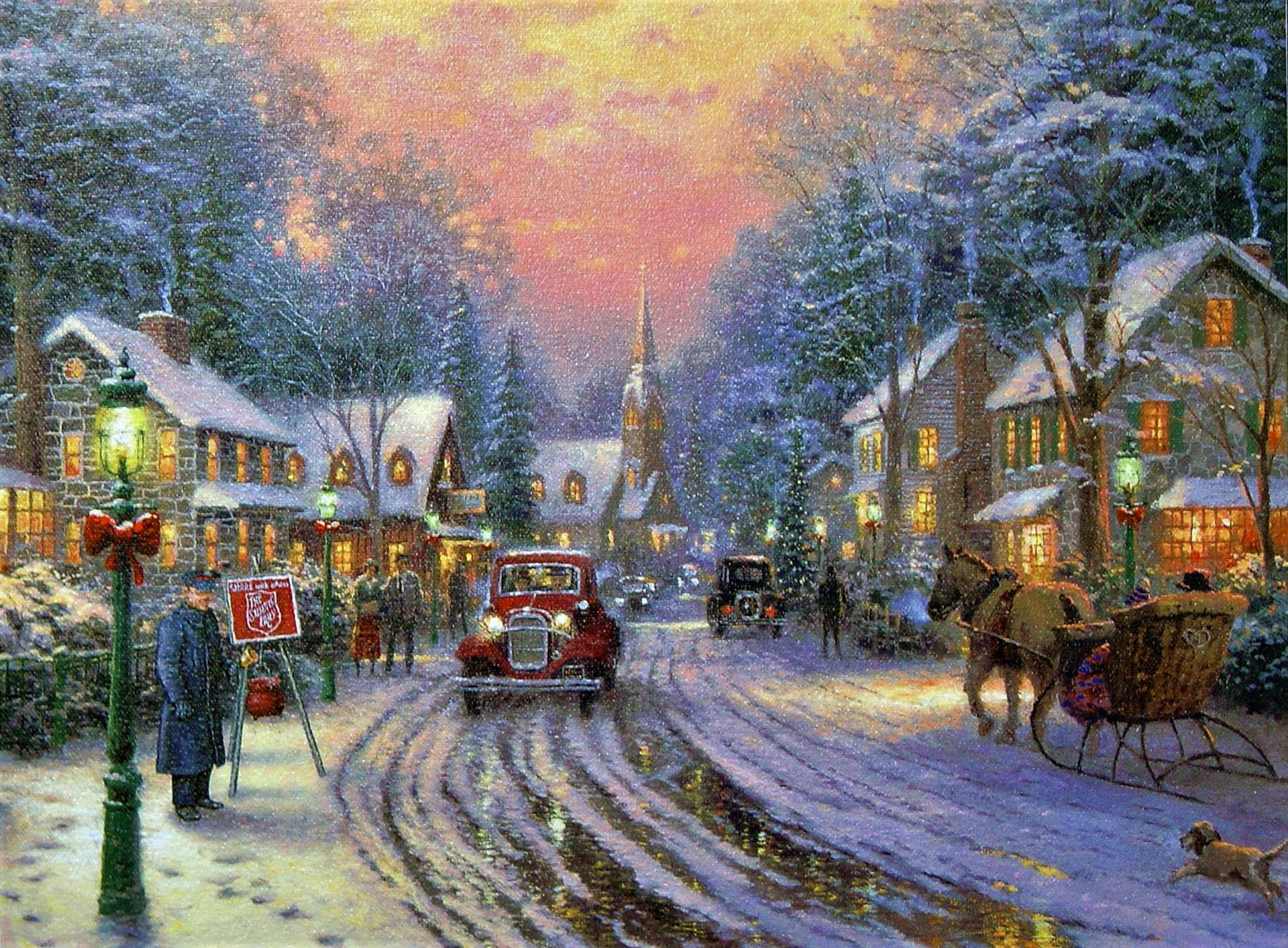 Victorian Christmas Postcard Background