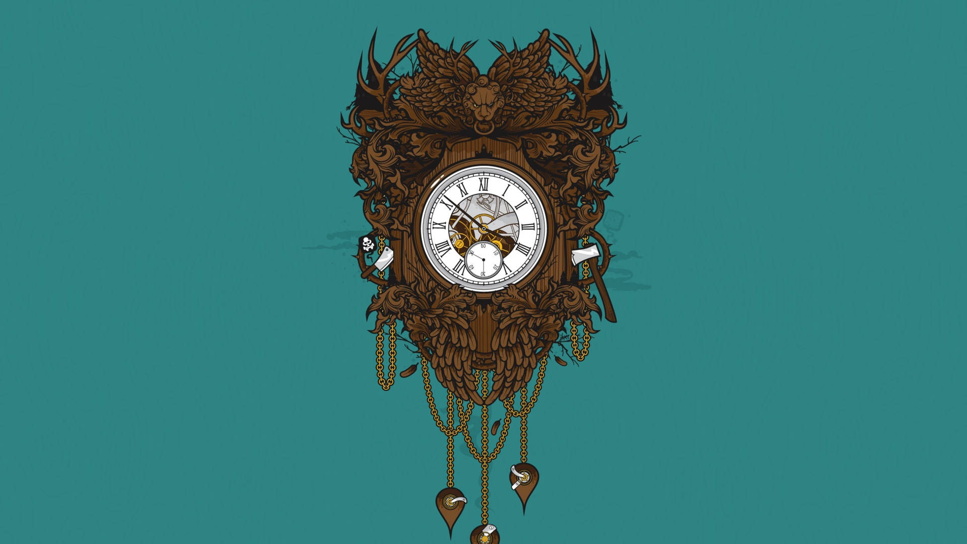 Victorian Decorative Wall Clock Background