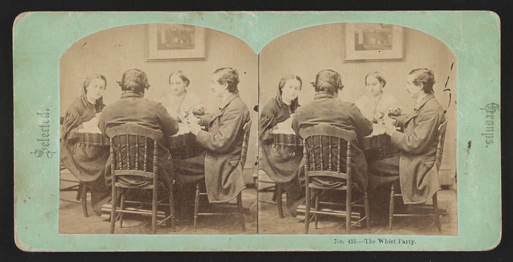 Victorian Era Whist Party Stereograph