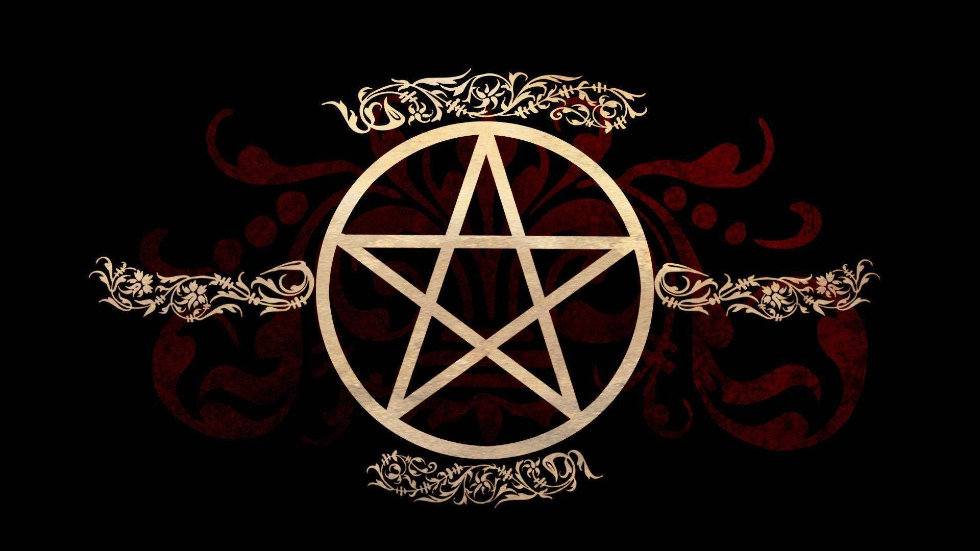 Victorian Wiccan Pentacle Background