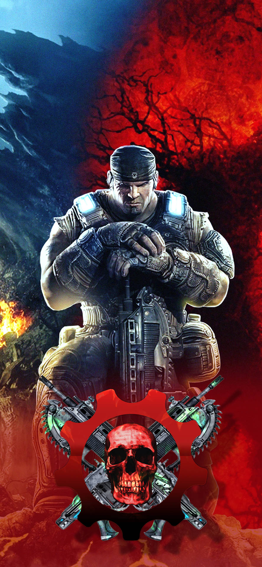 Victorious Marcus Fenix Gears 5 Iphone Background