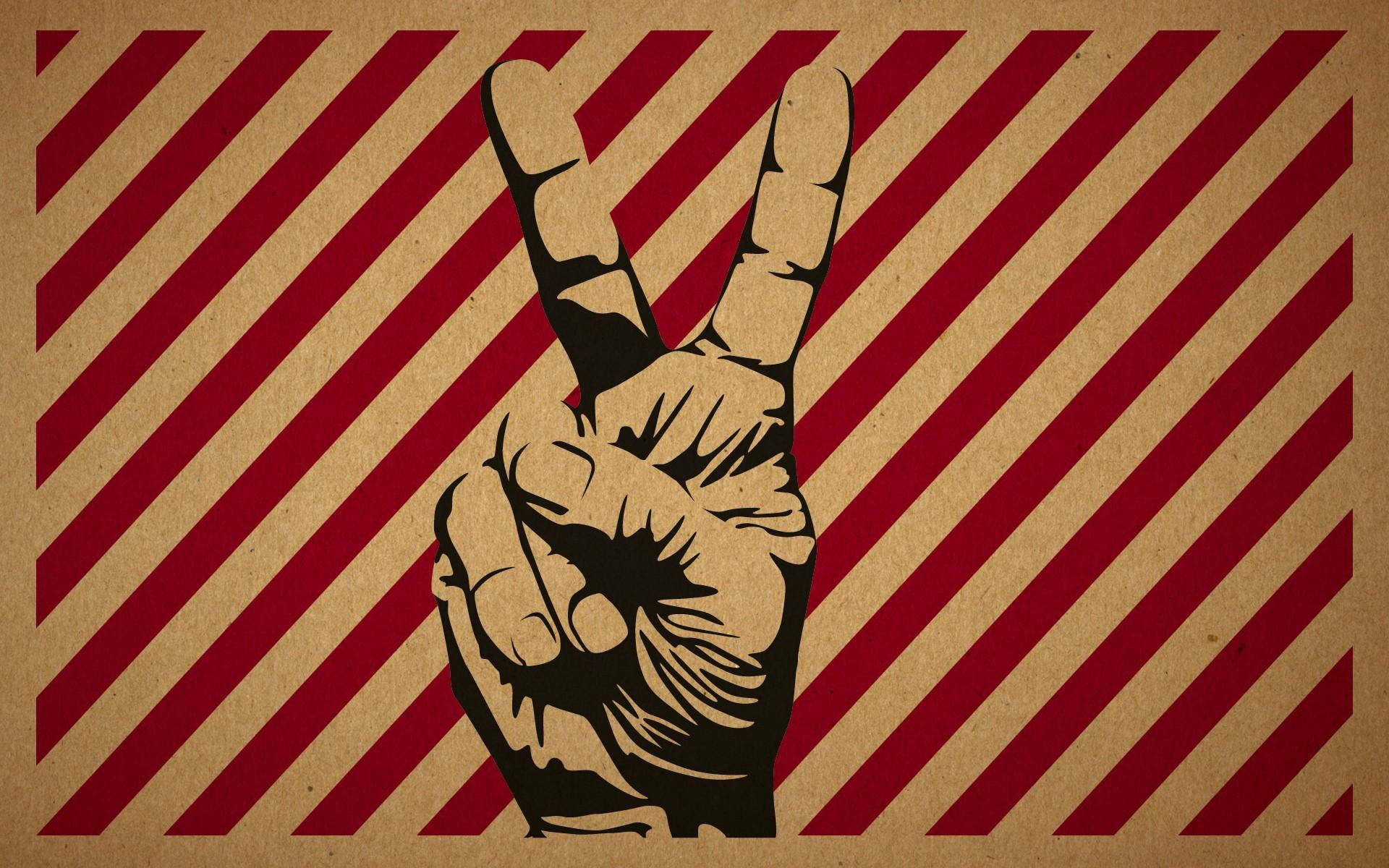 Victory Pose Striped Art Background