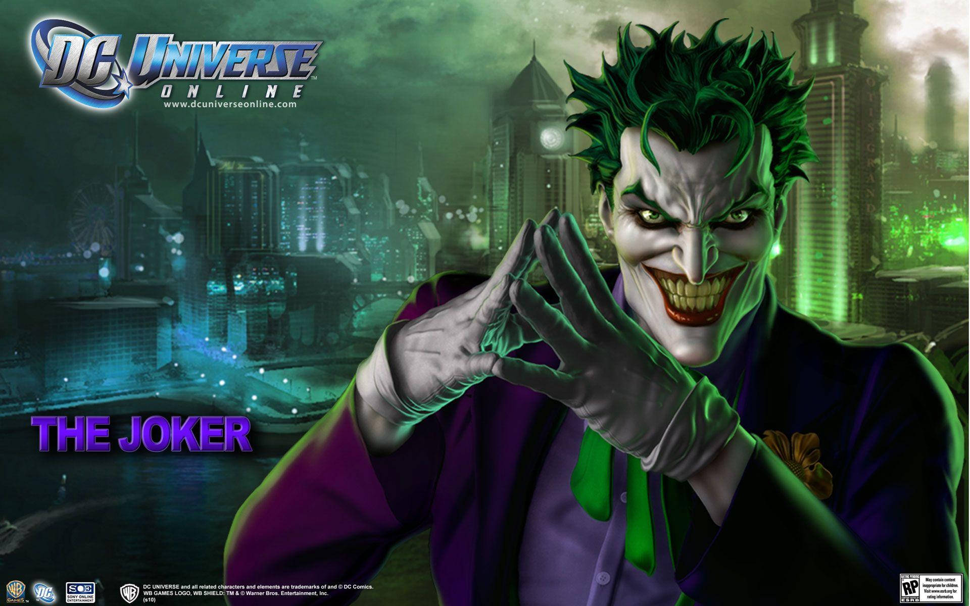 Video Game Dc Universe Online The Joker Poster Background