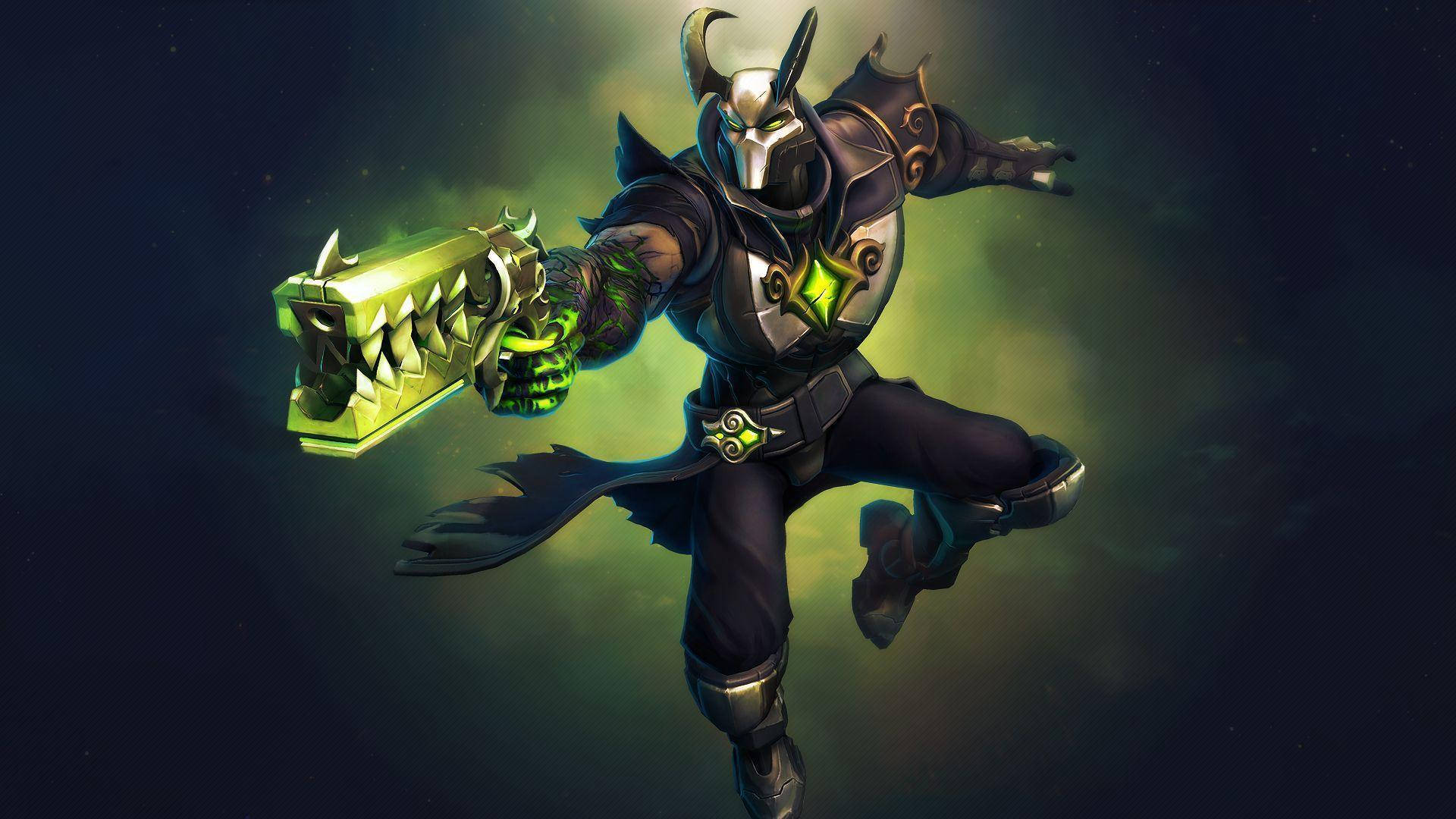 Video Game Paladins Androxus Pointing Revolver Green Aura