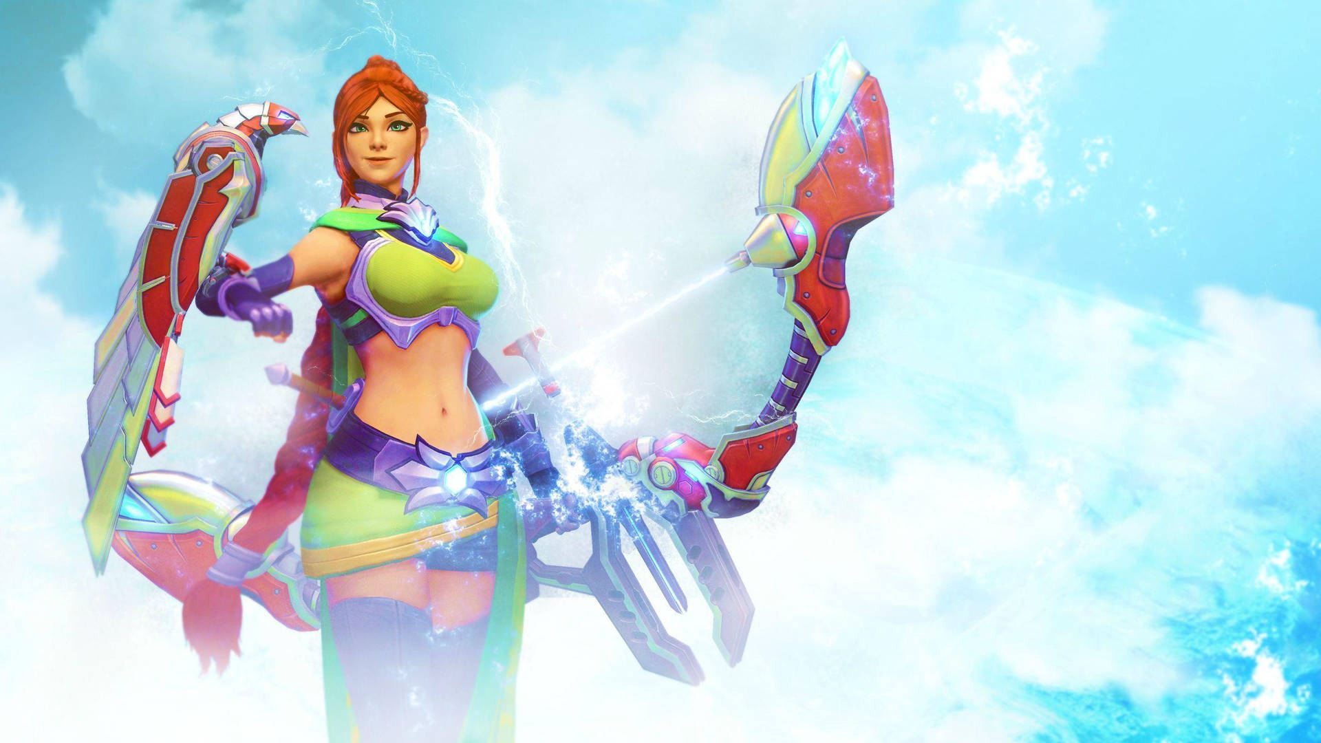 Video Game Paladins Cassie Original Skin On Clouds