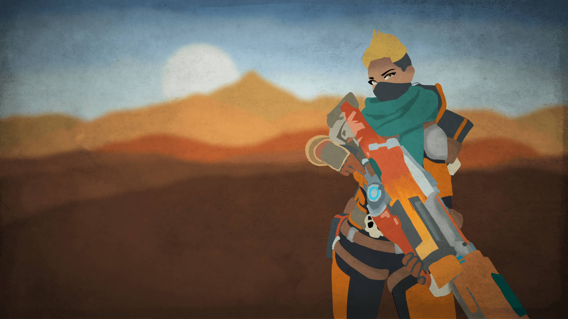 Video Game Paladins Kinessa Vector Art Background