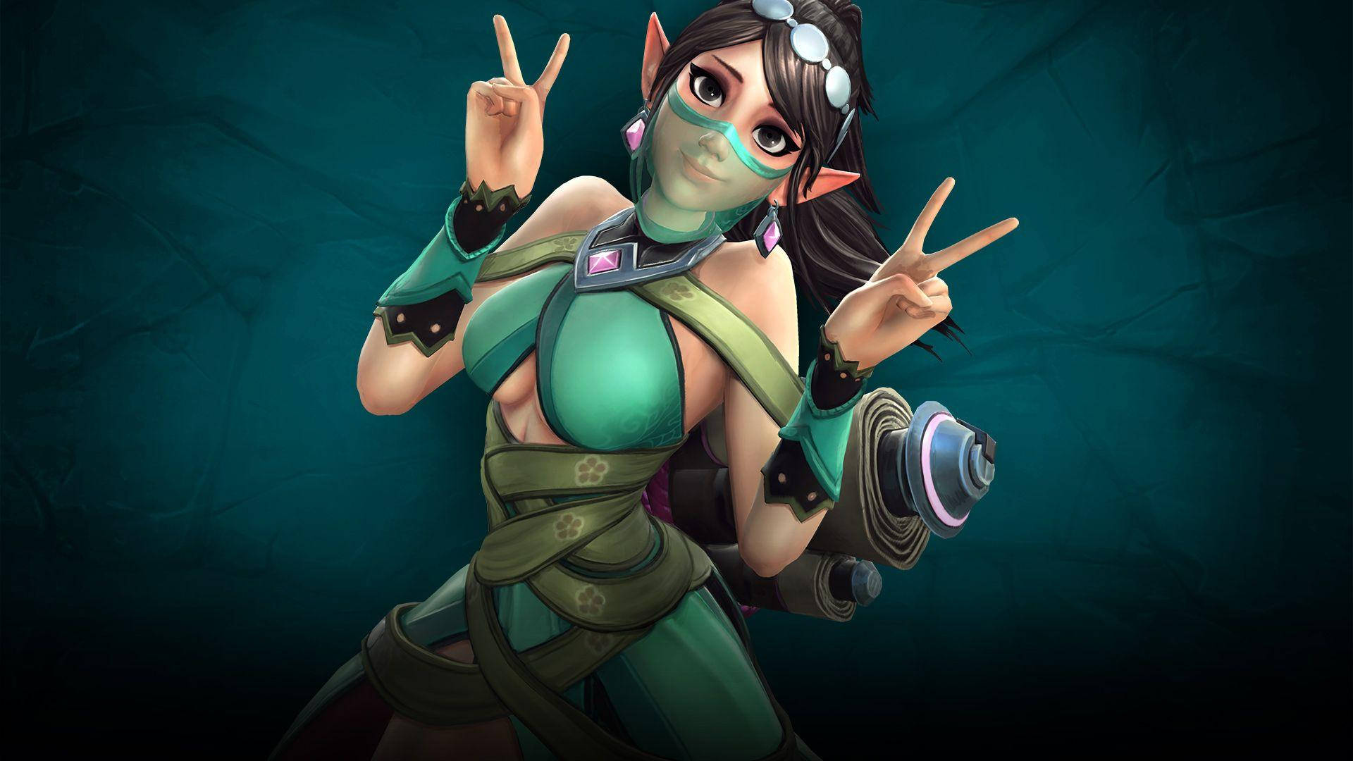 Video Game Paladins Ying The Blossom Peace Sign Background