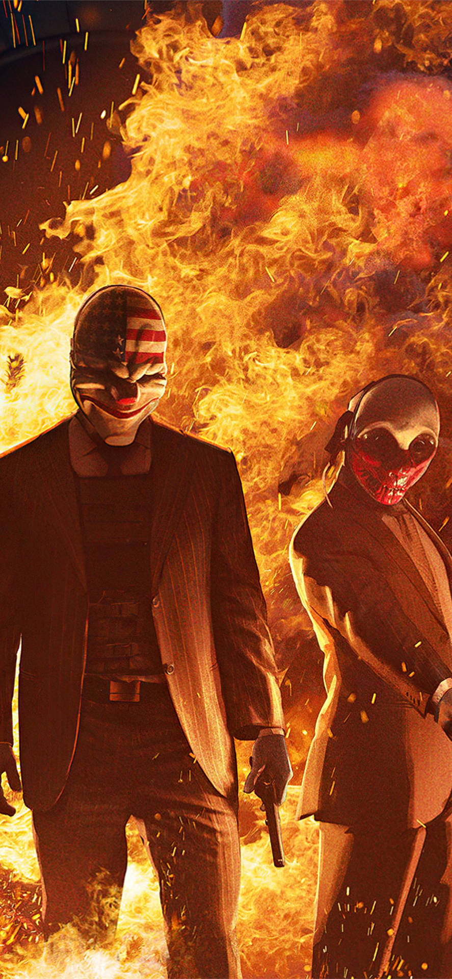 Video Game Payday 2 Dallas And Wolf Fire Background