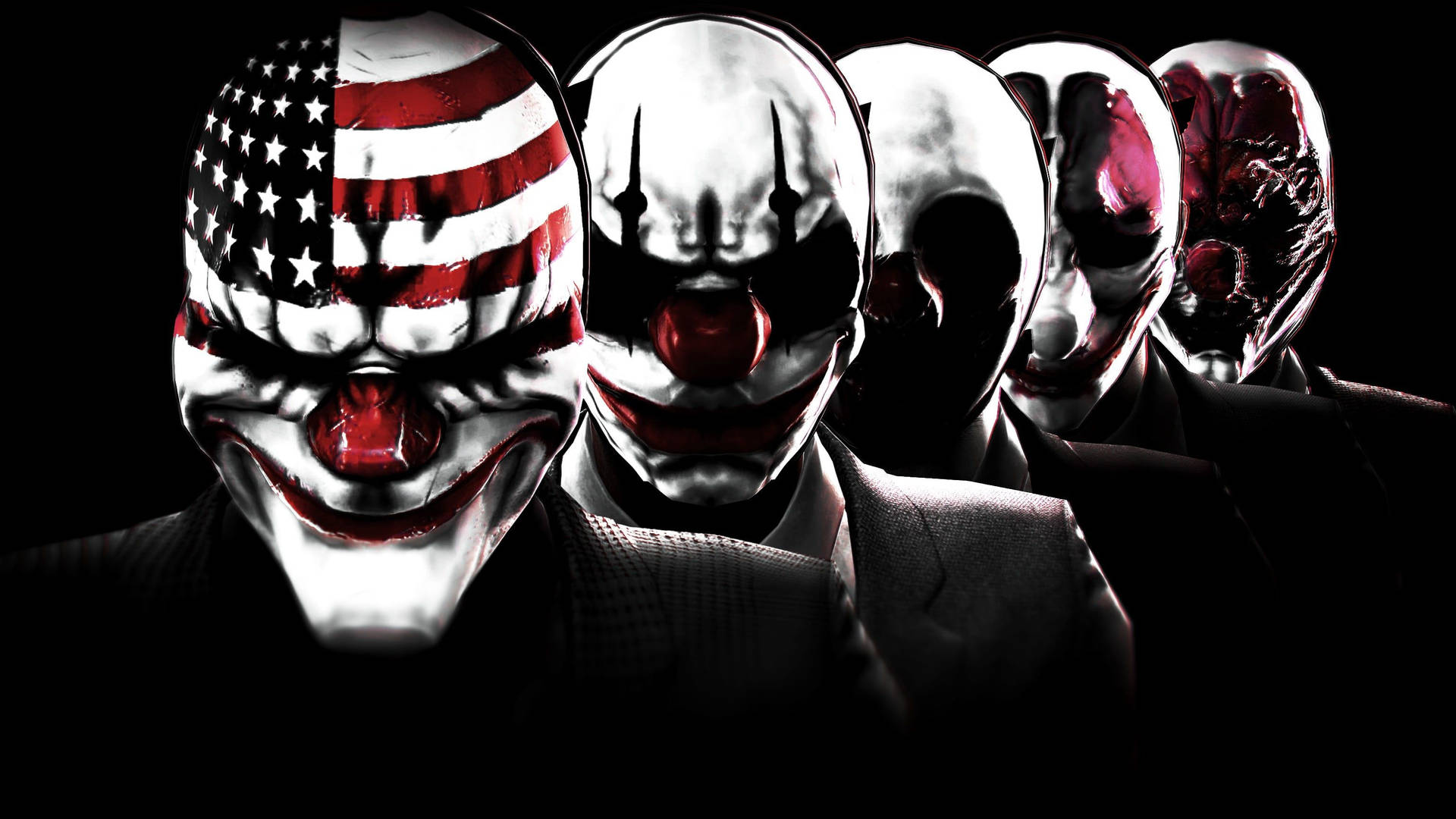 Video Game Payday 2 Five Scary Mask Background