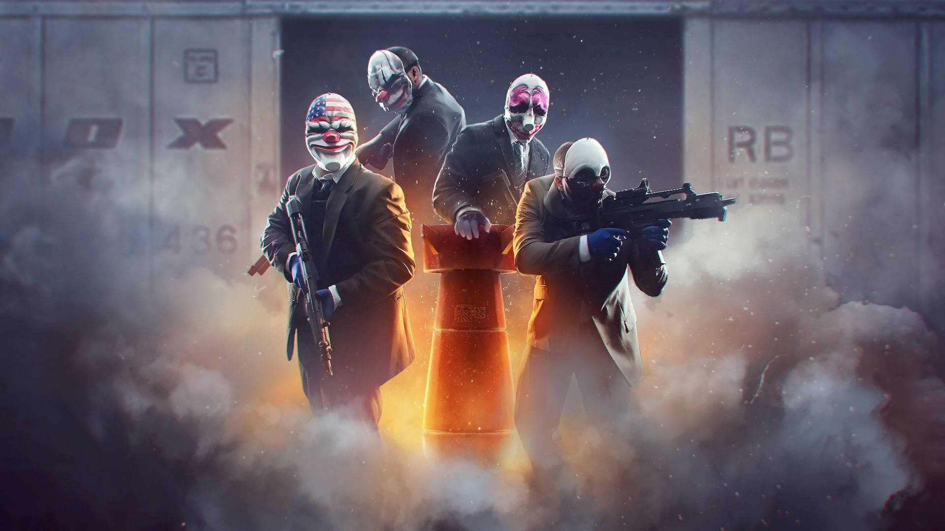 Video Game Payday 2 Gang Digital Art Background