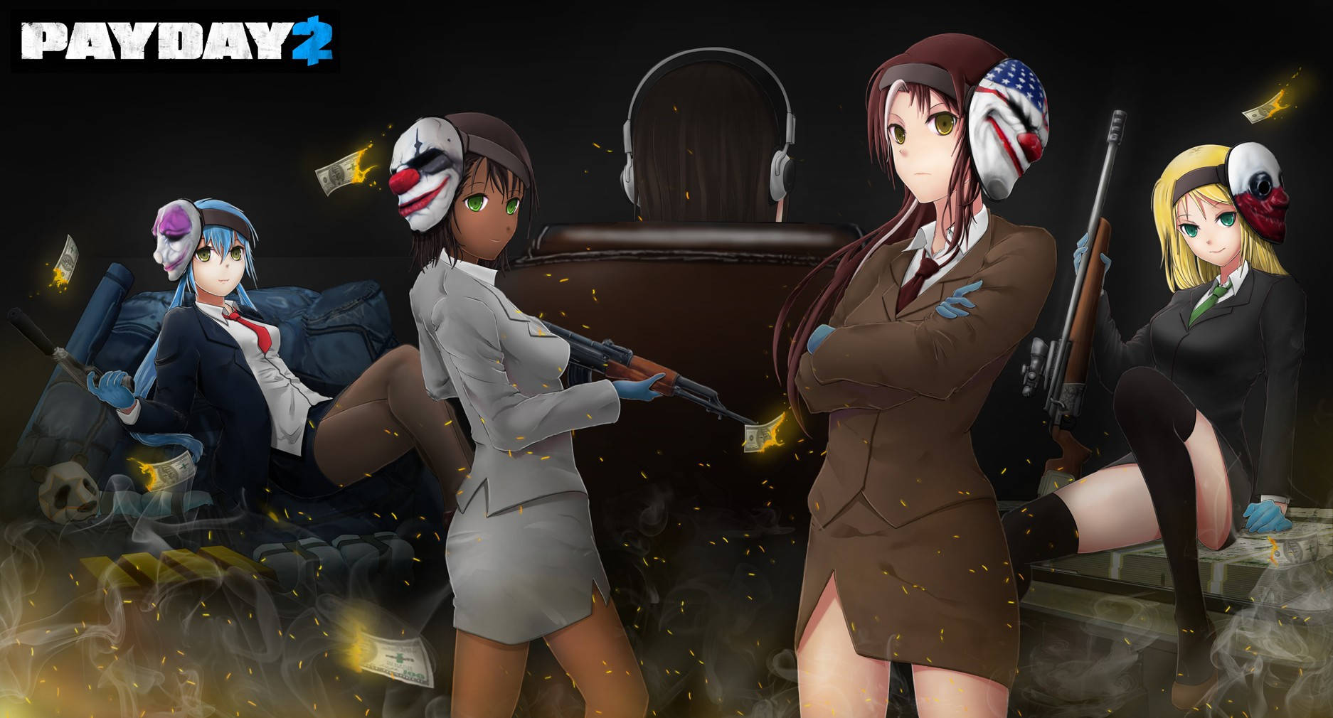 Video Game Payday 2 Gang Girl Version Background