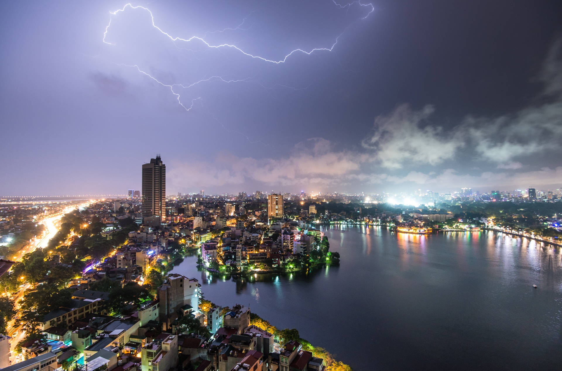 Vietnam Lightning Storm Background